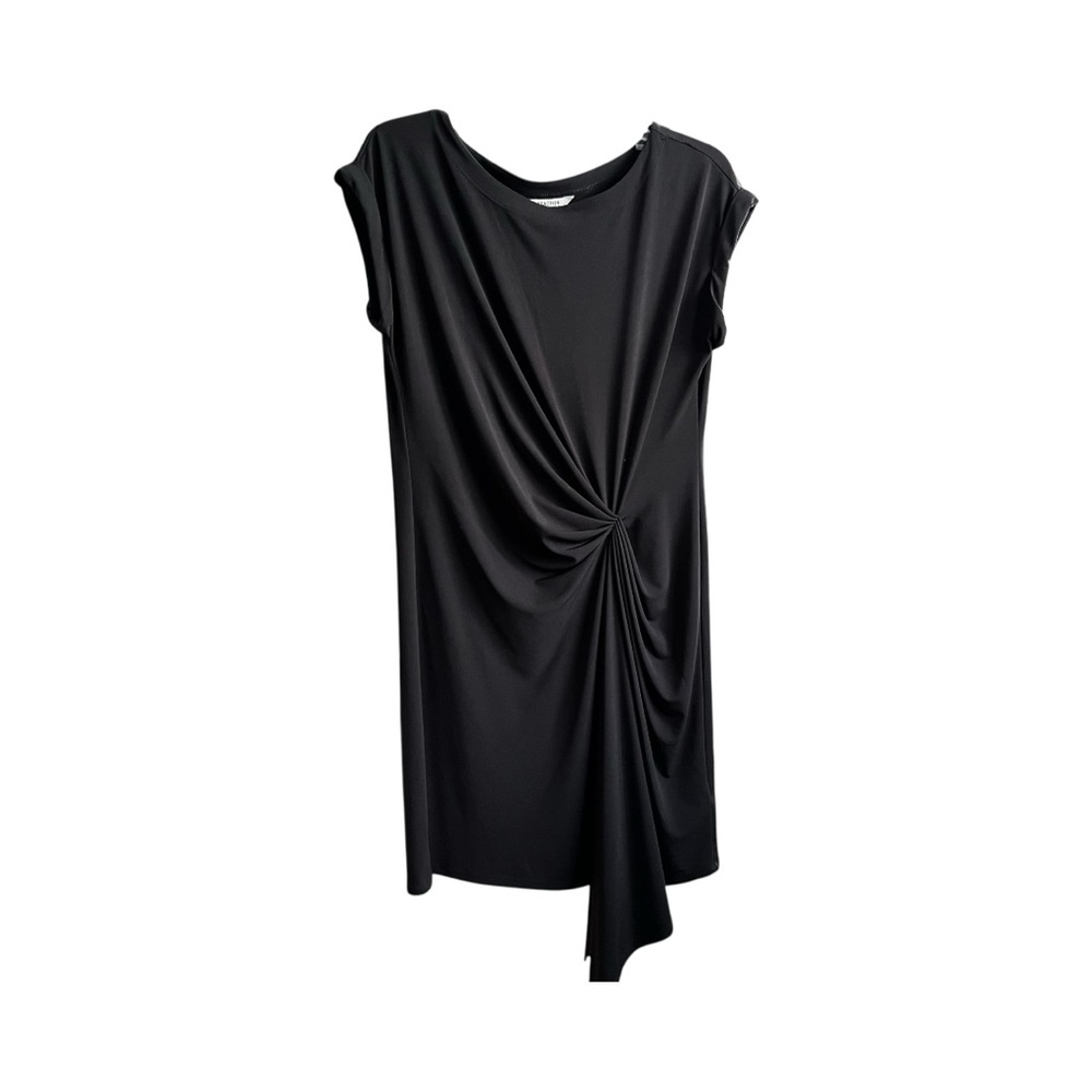 Elegant Black Draped Dress